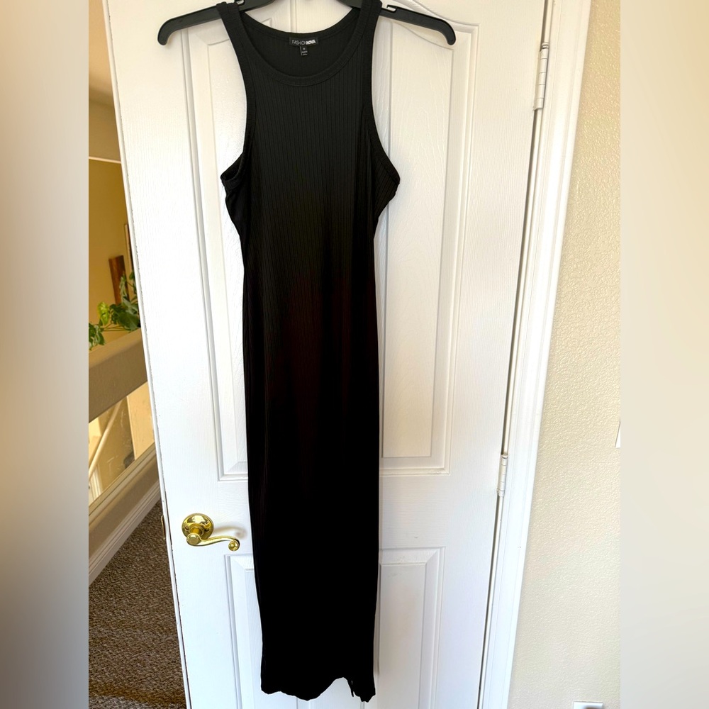 3/$20!! NWT Black Ribbed Midi Tank Dress